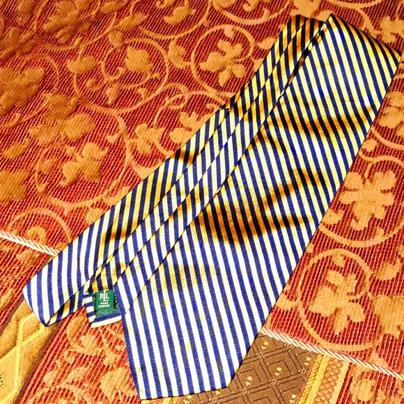 Ralph Lauren Other - Vintage- Ralph Lauren Navy & Gold silk tie